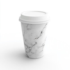 Elegant Marble Design Disposable Coffee Cup Mockup