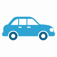 new style blue color private car vector icon on white background