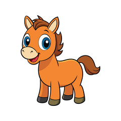 Fototapeta premium Friendly horse character with a playful stance vector illustration isolated on white background