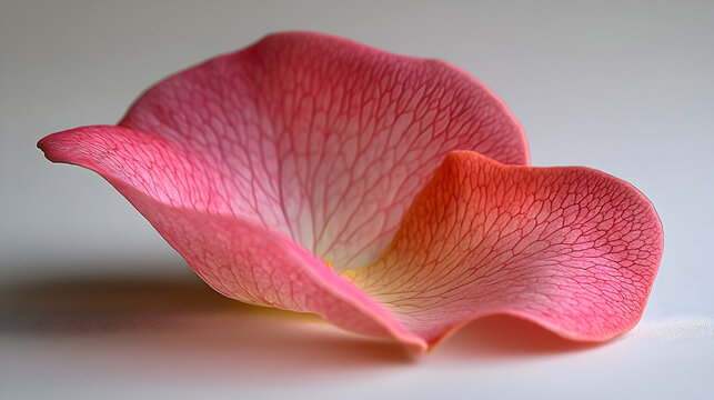 Delicate pink rose petal close-up, showcasing intricate veins and soft texture.  A beautiful image perfect for beauty, spa, or floral design projects. - Powered by Adobe
