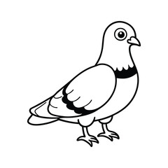 Fototapeta premium Friendly pigeon illustration silhouette isolated on white background