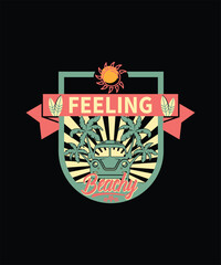 Vintage Surf Crest T-shirt Design, EPS, VECTOR