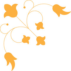 Monoline Decorative Floral Corner 