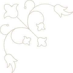 Monoline Decorative Floral Corner 