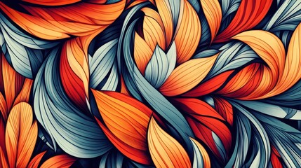 Intricate abstract design featuring swirling lines and vibrant colors.