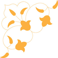 Monoline Decorative Floral Corner 