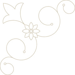 Monoline Decorative Floral Corner 