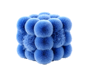 Fluffy abstract shape isolated on white background. 3d design element.
