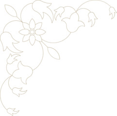 Monoline Decorative Floral Corner 