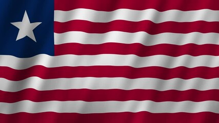 Flag of Liberia fluttering gracefully in the breeze