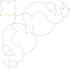 Monoline Decorative Floral Corner 