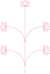 Monoline Indian Lotus Flower Design Element