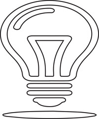 This simple lightbulb outline art represents ideas and innovation, great for various creative projects, offering a scalable graphic for digital design and branding uses.