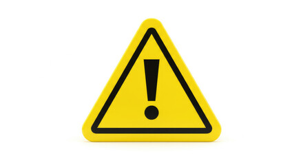 Yellow Warning Sign with Exclamation Mark.