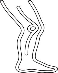 An anatomical leg graphic depicts a simplified human limb, suitable for medical diagrams, educational materials, or healthcare branding projects; showcasing the skeletal structure.