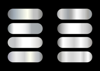 Metal stainless steel texture background. Silver platinum gradients collection. Vector. EPS10.