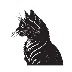 vector isolated silhouette cat set