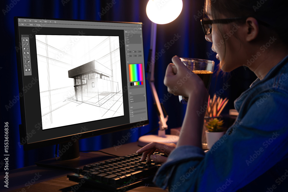 Poster architectural design brisk software application for architect business and professional designer