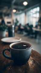 Fototapeta premium Coworking space with people working and coffee cups on desks