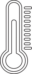 Presenting a minimalist thermometer outline graphic, ideal for weather forecasts, healthcare design, or creating informative temperature icons and symbols.