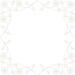 Monoline Floral Decorative Frame