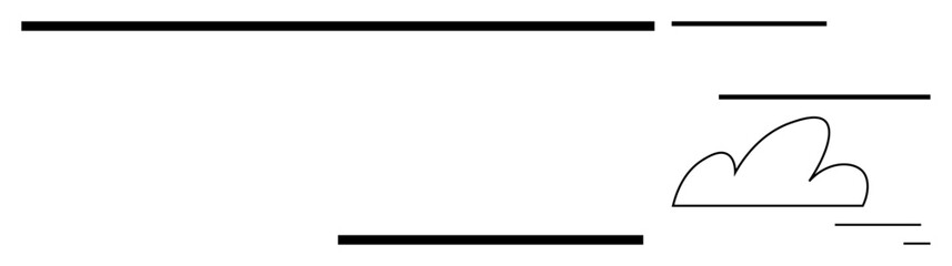 Obraz premium Abstract cloud and horizontal lines create a modern, minimalist composition. Ideal for technology, weather, communication, data, connectivity, innovation, creative branding simple landing page