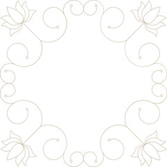Monoline Floral Decorative Frame