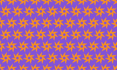 Vibrant orange sunburst pattern on purple background.  Perfect for textile design, website backgrounds, or any project needing a bold, energetic aesthetic.