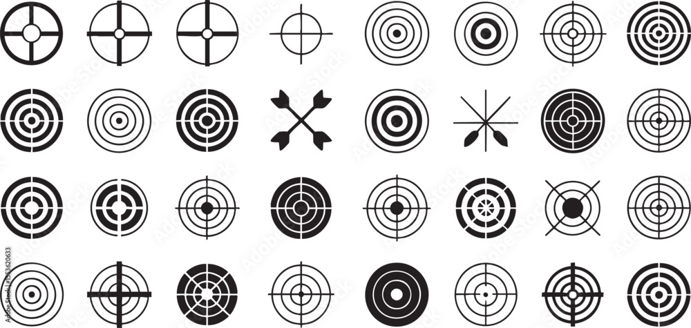 Aufkleber a collection of target icons a set of crosshair symbols for precision and accuracy a range of aiming