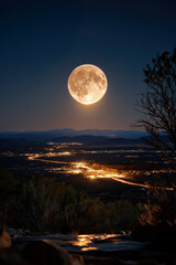 Fototapeta premium full moon landscape