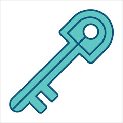 Security Key Symbol Isolated on White