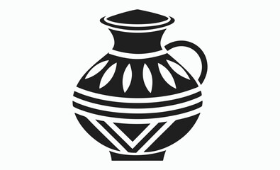 pottery icon, ceramic vase vector, clay jar silhouette, antique pottery graphic, mobile concept and web design, vector illustration on white background 