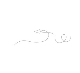 continuous line drawing arrows. white as background, vector illustration