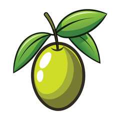 Clean Design  Olive fruit  vector on white