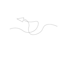 Obraz premium continuous line drawing arrows. white as background, vector illustration
