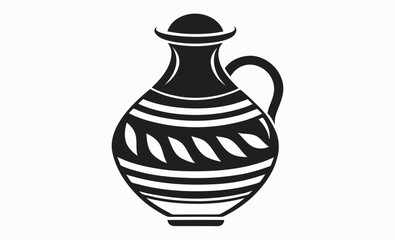 pottery icon, ceramic vase vector, clay jar silhouette, antique pottery graphic, mobile concept and web design, vector illustration on white background 