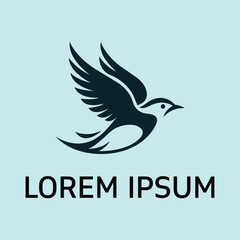 Abstract Flying Bird Silhouette Logo Freedom and Spirit