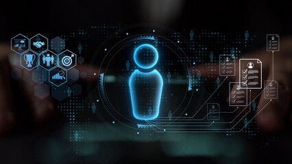 Digital recruitment and online hiring, virtual headhunting, smart recruitment platforms, talent...