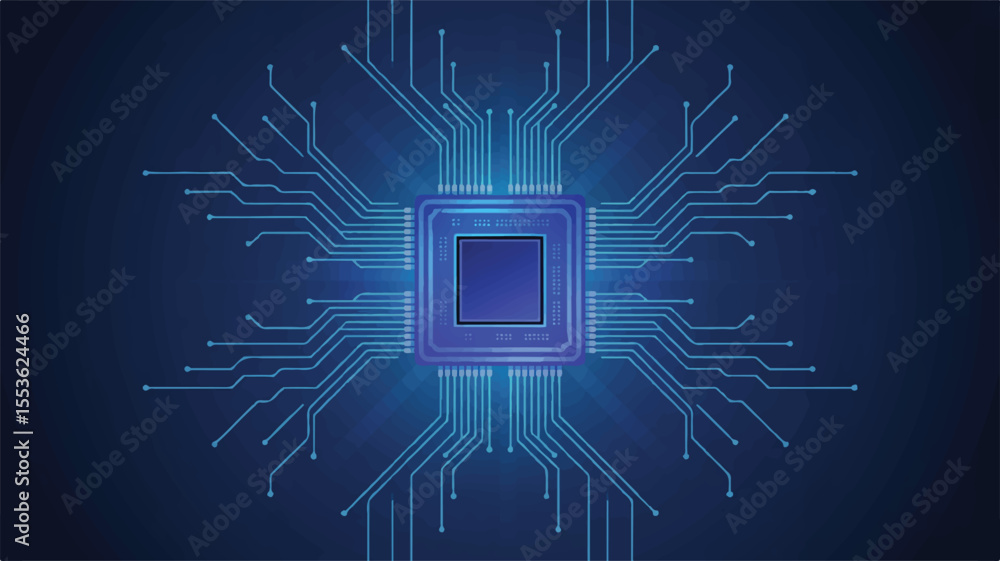 Poster digital innovation: a visual representation of a sophisticated circuit board, symbolizing cutting-ed