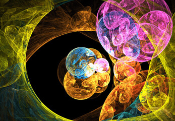 Fractal colored abstract on black background