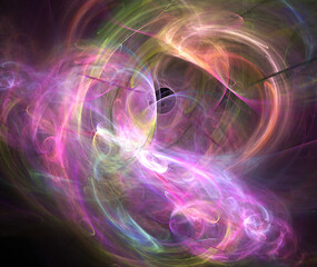 Fractal colored abstract on black background