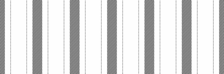 Greeting textile lines pattern, tracery background vertical vector. Relief fabric stripe texture seamless in white and black colors.