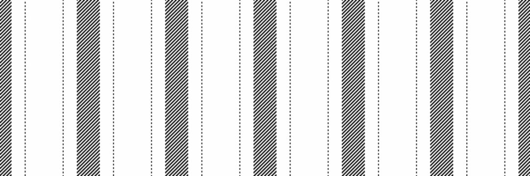 Greeting textile lines pattern, tracery background vertical vector. Relief fabric stripe texture seamless in white and black colors.