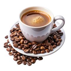 Fototapeta premium cup of coffee and beans