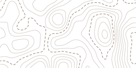 Contour topographic map. Geographic grid map background. Black lines on white background. Vector illustration.
