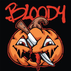 Bloody Halloween Pumpkin Urban Streetwear Art