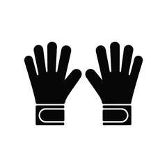 Pair of black goalkeeper gloves with fingers spread wide on a white background