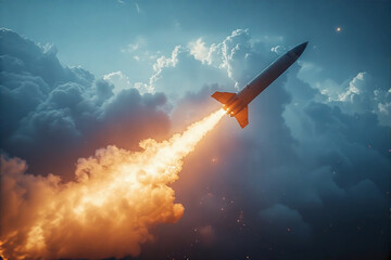 Obraz premium rocket weapon in sky