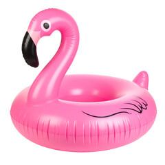 Colorful pink flamingo pool float accessory