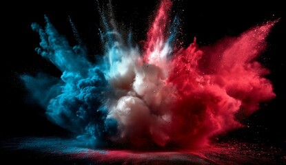 A_red_blue_and_white_powder